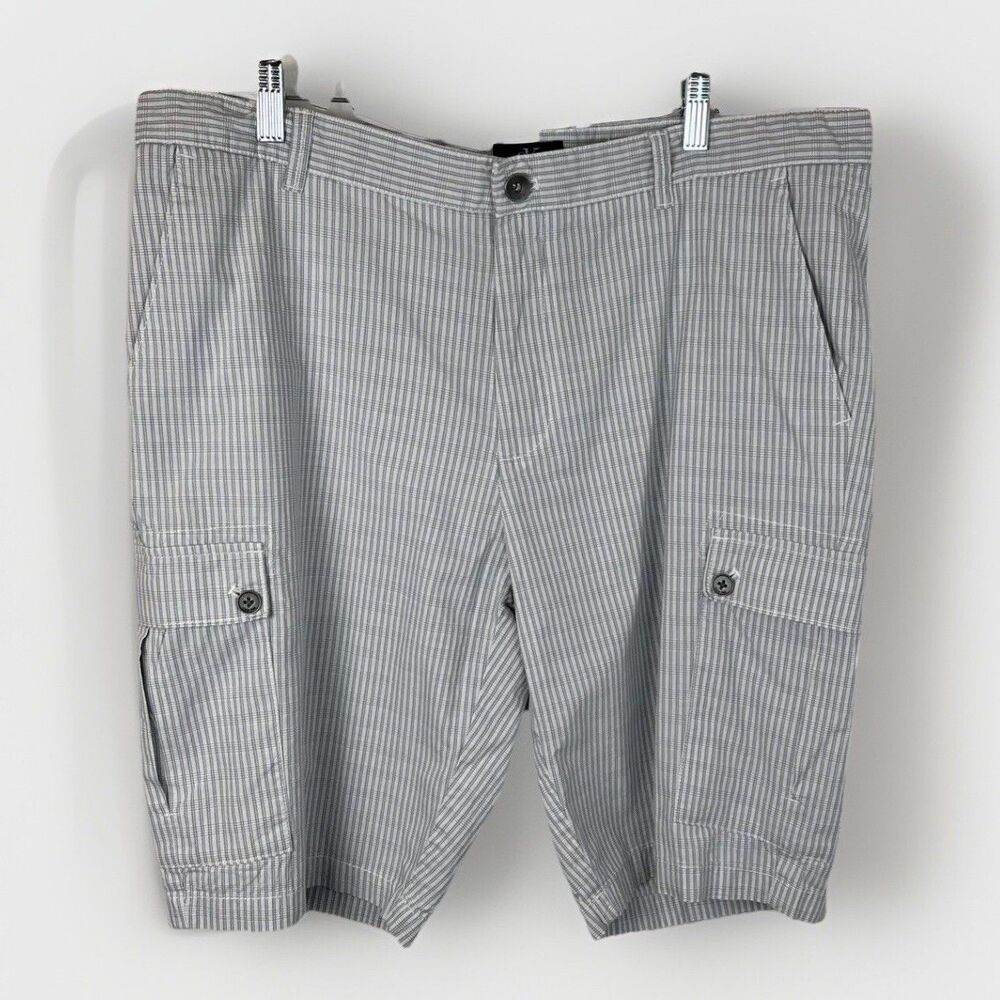 Calvin Klein Blue and White Striped Cotton Cargo Shorts Men’s 38 Summer Spring